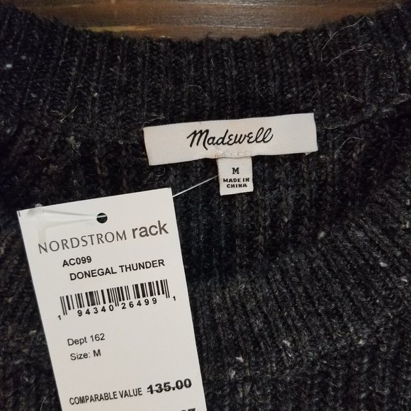  MADEWELL - NWT, Grey Curved Hem Sweater Dress, Sz M - Picture 7 of 8